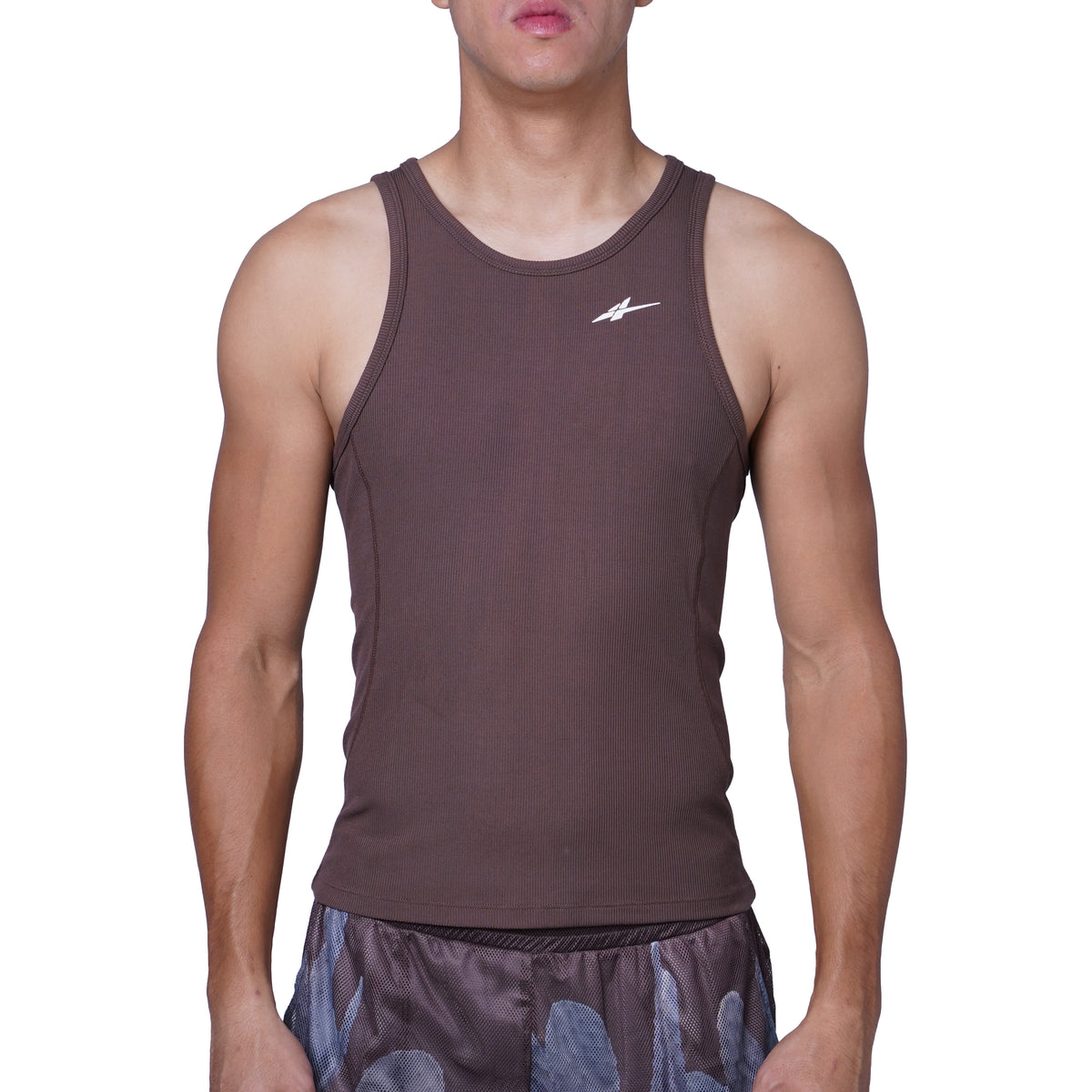 SPO Ribbed Stretch Skinny Tank Top - Cactus Flower