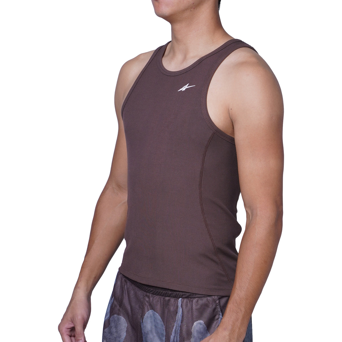 SPO Ribbed Stretch Skinny Tank Top - Cactus Flower