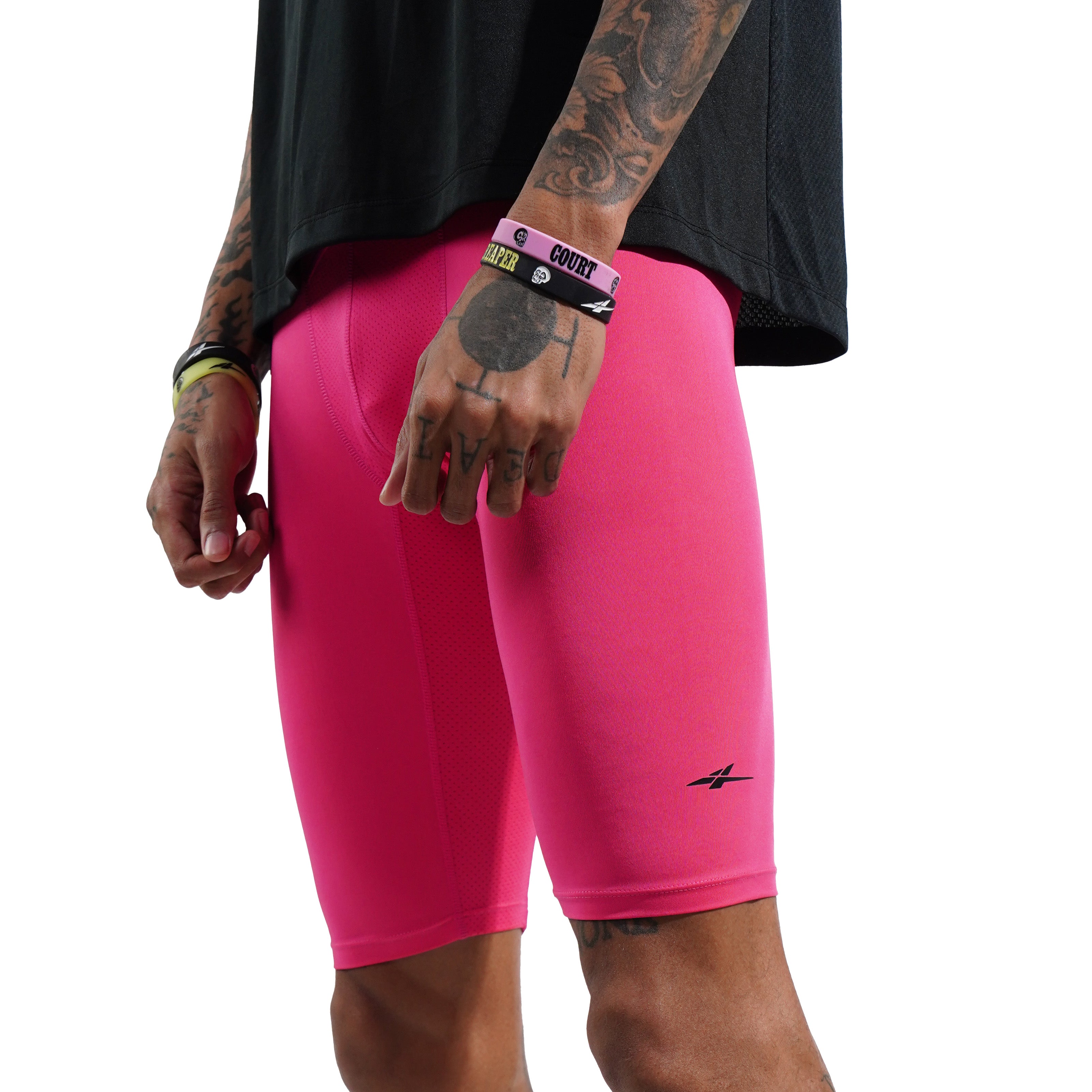 SPO PRO 1/2 Length Compression Shorts Roses Red
