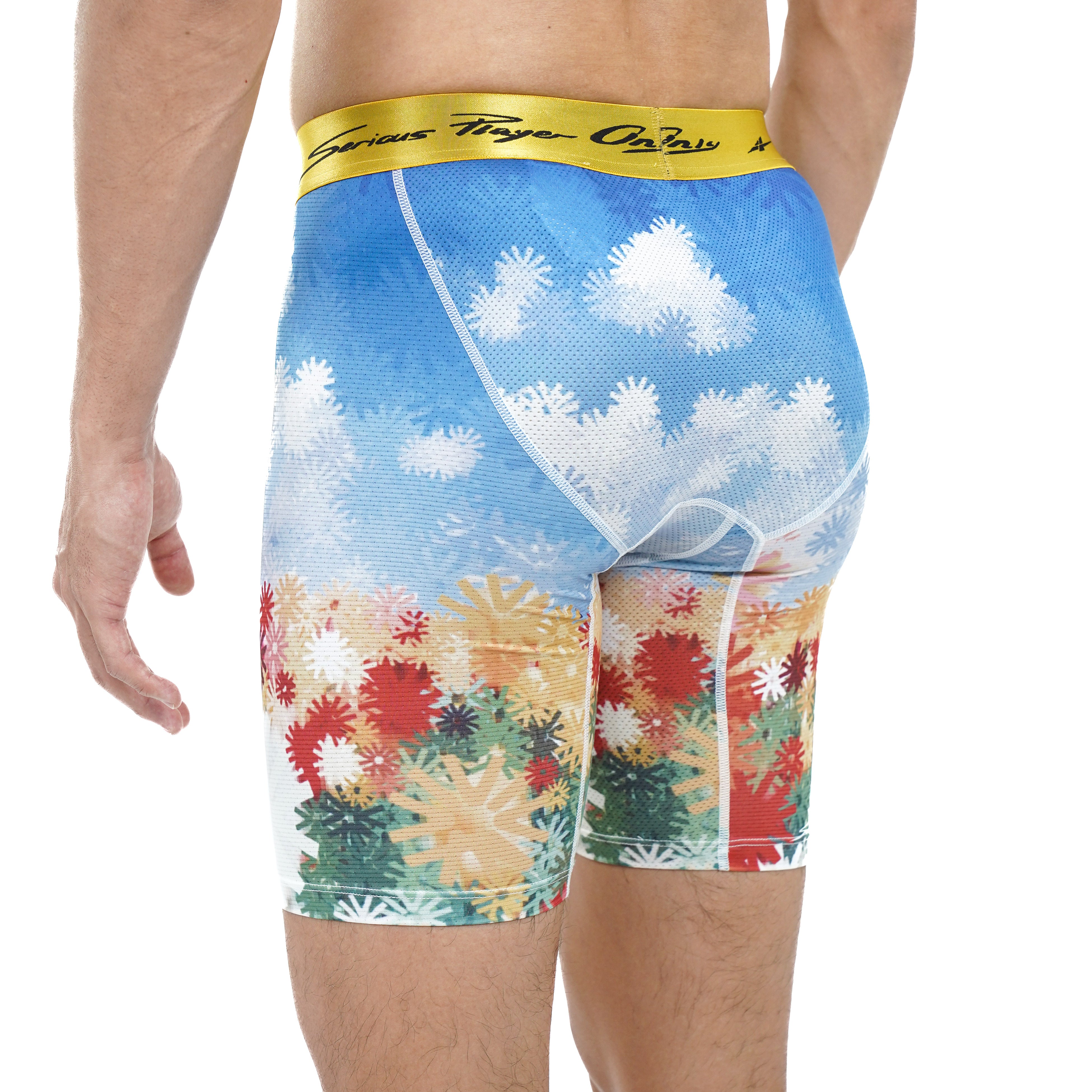SPO XAIVIAN PRO 1/4 Length Compression Shorts Tulip & Water Lily