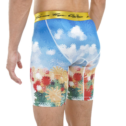 SPO XAIVIAN PRO 1/4 Length Compression Shorts Tulip & Water Lily