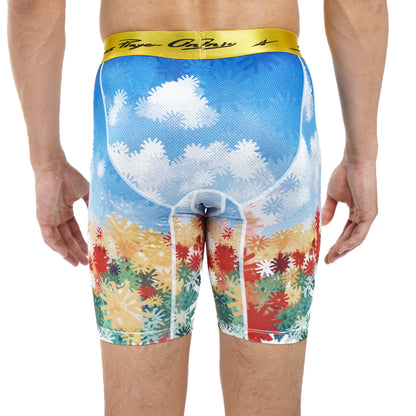 SPO XAIVIAN PRO 1/4 Length Compression Shorts Tulip & Water Lily