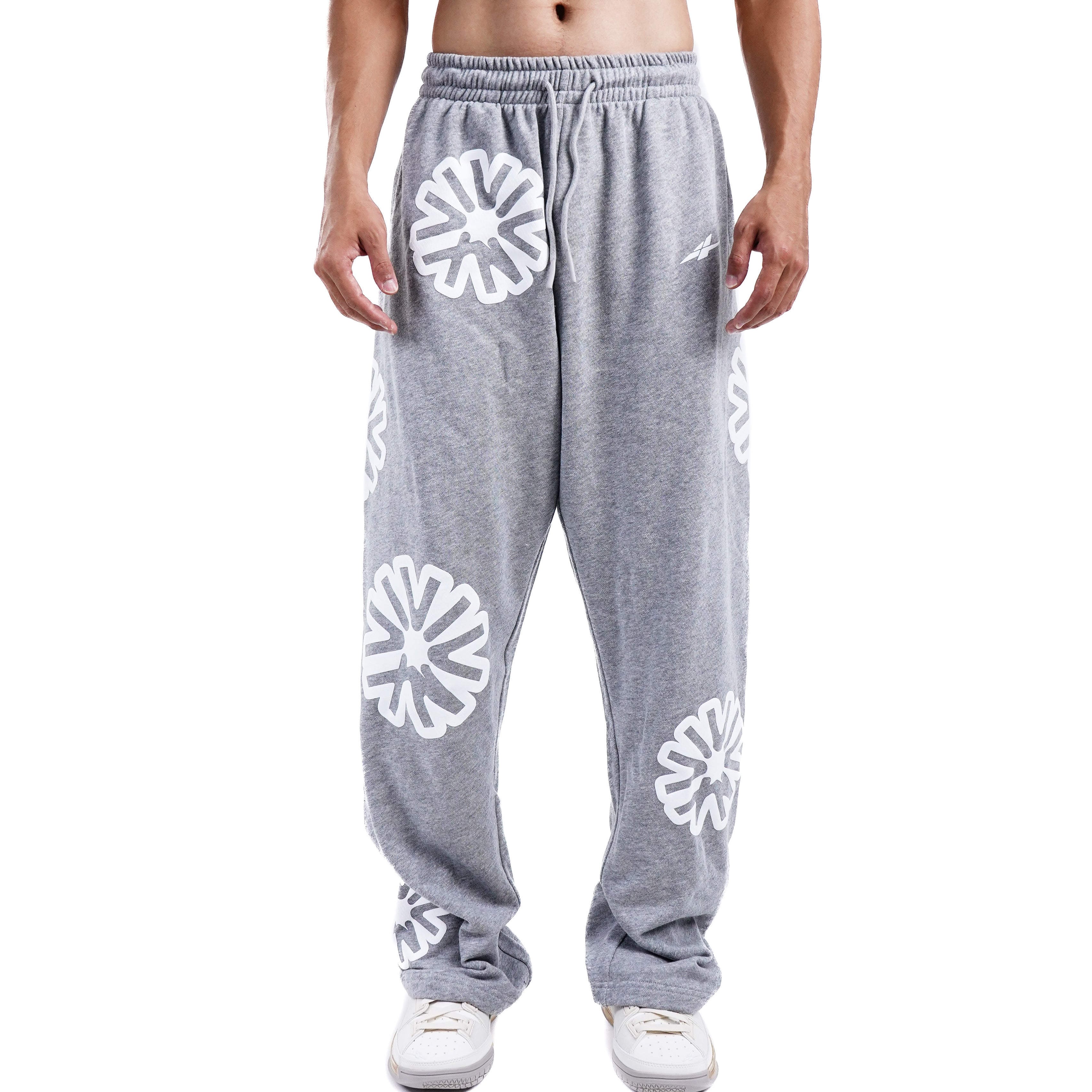 SPO XAIVIAN “X” PADDED SWEATPANTS ALL WHITE Logo
