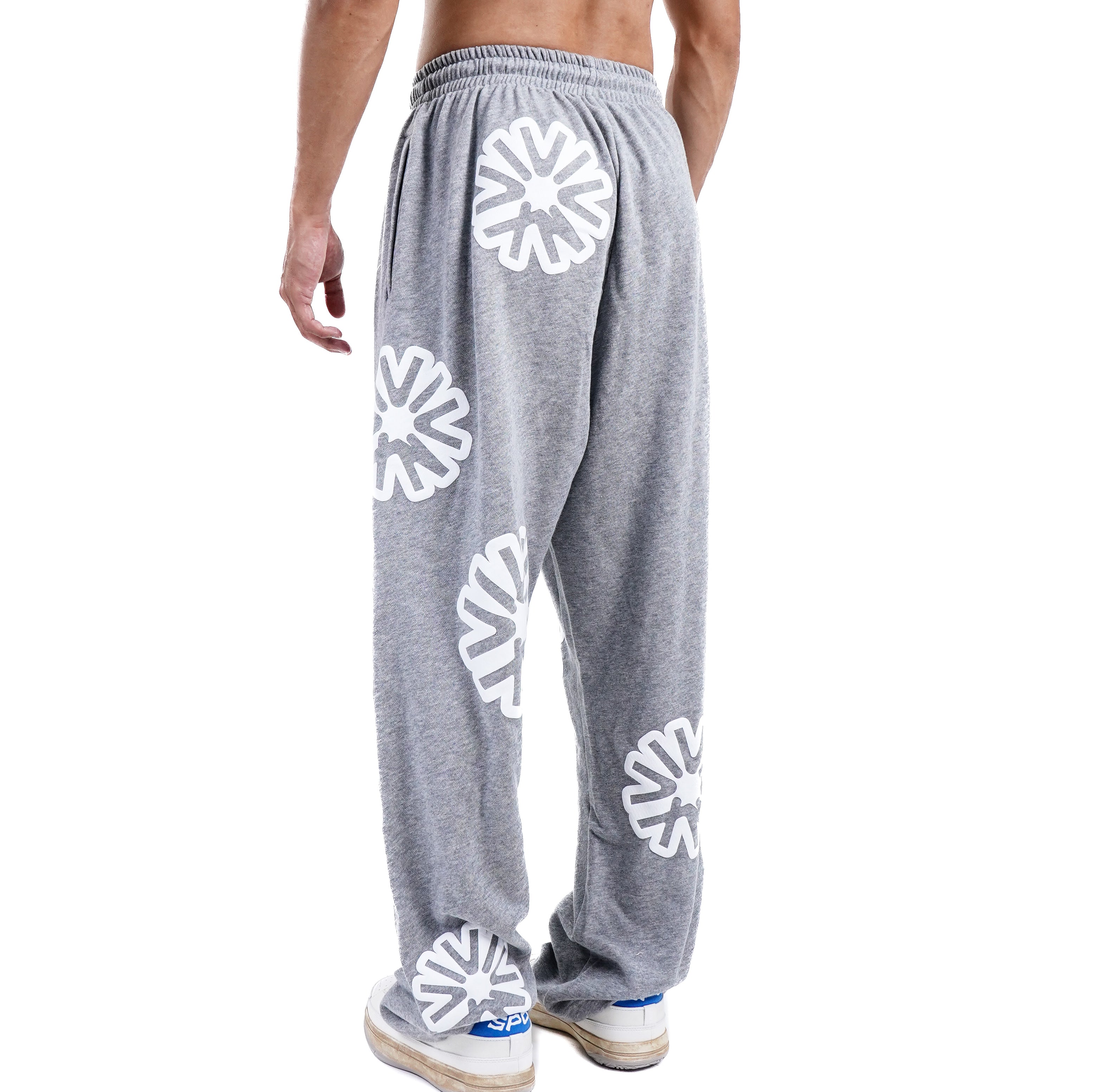 SPO XAIVIAN “X” PADDED SWEATPANTS ALL WHITE Logo