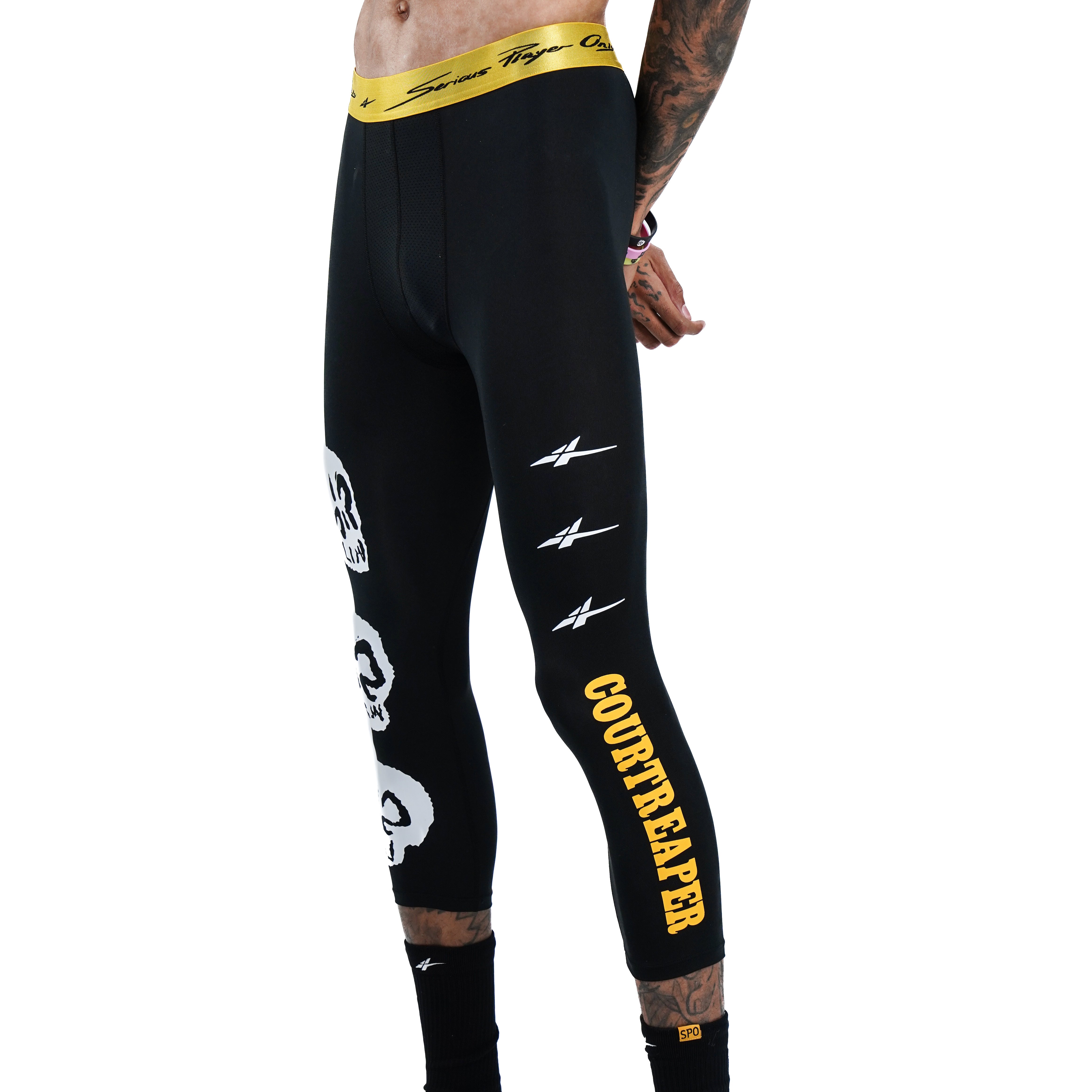 SPO PRO 3/4 Compression Leggings  COURTREAPER Black