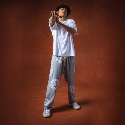 SPO XAIVIAN “X” PADDED SWEATPANTS ALL WHITE Logo